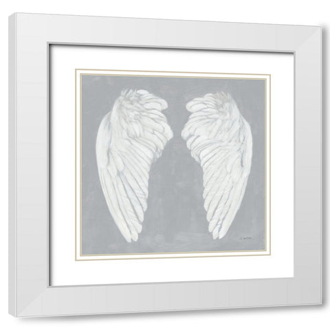 Wings I on Gray Flipped White Modern Wood Framed Art Print with Double Matting by Wiens, James