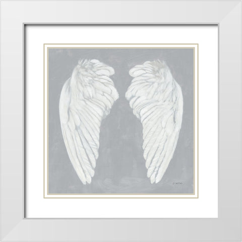 Wings I on Gray Flipped White Modern Wood Framed Art Print with Double Matting by Wiens, James