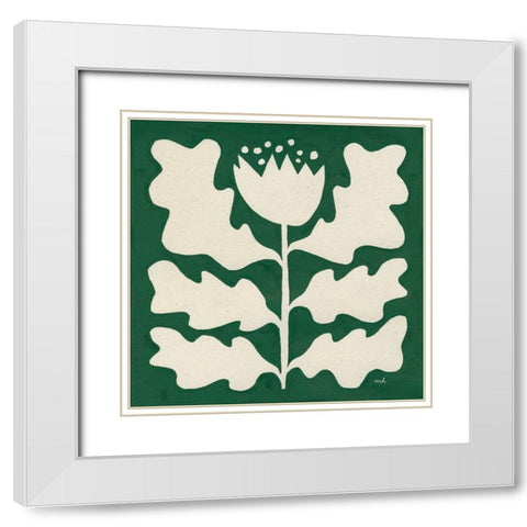 Delighted I Emerald White Modern Wood Framed Art Print with Double Matting by Hershey, Moira