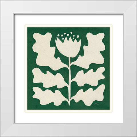 Delighted I Emerald White Modern Wood Framed Art Print with Double Matting by Hershey, Moira