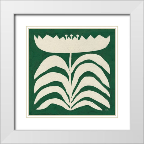 Delighted II Emerald White Modern Wood Framed Art Print with Double Matting by Hershey, Moira
