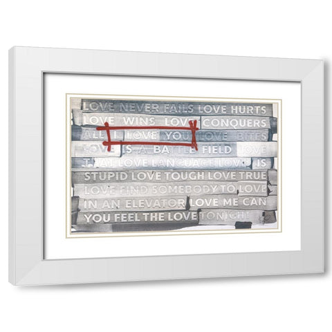 Graffiti Love White Modern Wood Framed Art Print with Double Matting by Youngstrom, Kent