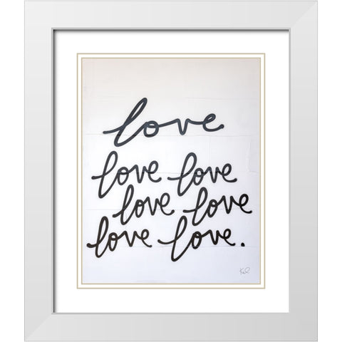Love Times Seven White Modern Wood Framed Art Print with Double Matting by Youngstrom, Kent