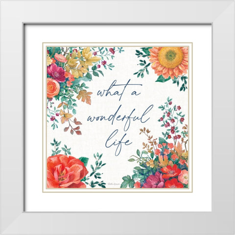 Floral Drama IV White Modern Wood Framed Art Print with Double Matting by Grove, Beth