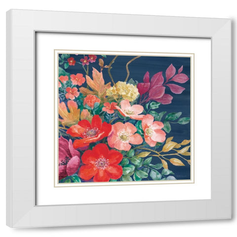 Floral Drama VI White Modern Wood Framed Art Print with Double Matting by Grove, Beth