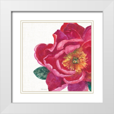Floral Drama IX White Modern Wood Framed Art Print with Double Matting by Grove, Beth
