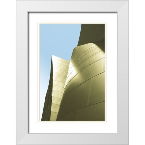 Skyscaper V Bright White Modern Wood Framed Art Print with Double Matting by Aledanda