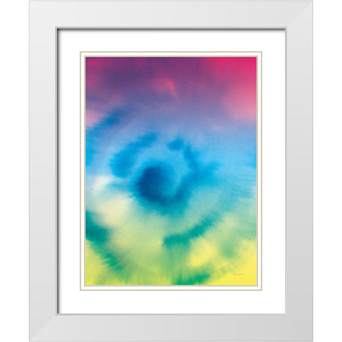 Dip Dye IV Bright White Modern Wood Framed Art Print with Double Matting by Schlabach, Sue