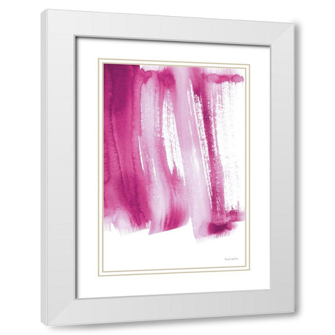 Bold Neon I White Modern Wood Framed Art Print with Double Matting by Charro, Mercedes Lopez