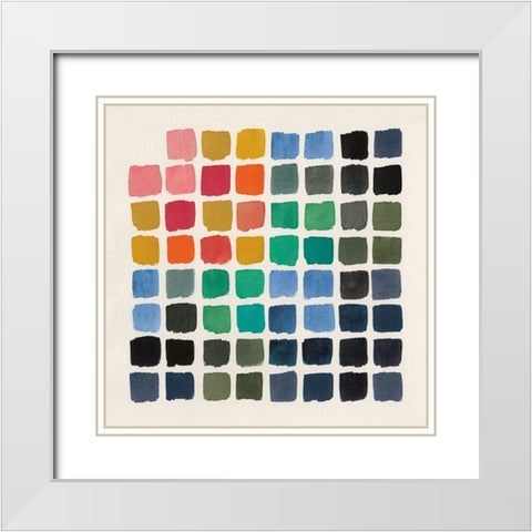 Retro Color Chart White Modern Wood Framed Art Print with Double Matting by Wild Apple Portfolio