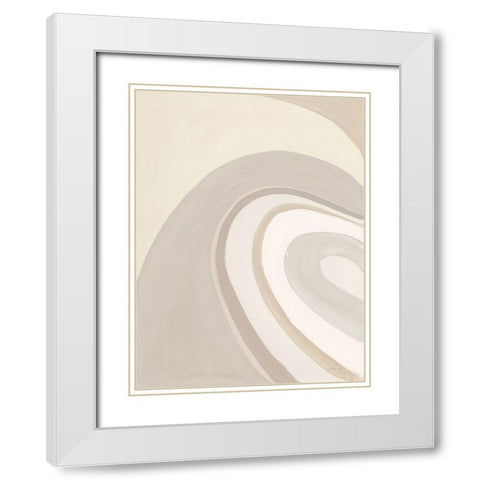 In the Groove I Neutral White Modern Wood Framed Art Print with Double Matting by Nai, Danhui