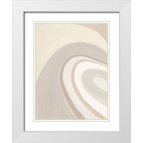 In the Groove I Neutral White Modern Wood Framed Art Print with Double Matting by Nai, Danhui