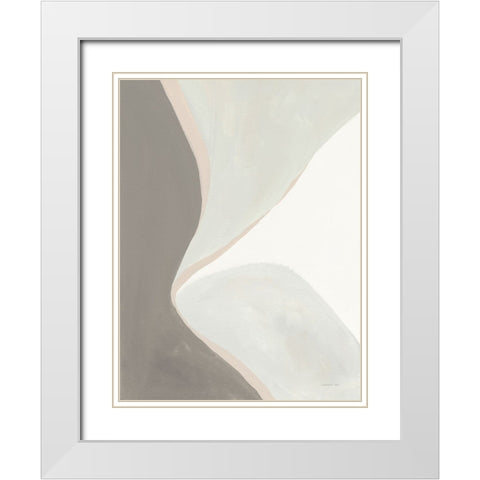 Retro Abstract III Neutral White Modern Wood Framed Art Print with Double Matting by Nai, Danhui