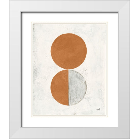 Colorful Orbs IV White Modern Wood Framed Art Print with Double Matting by Hershey, Moira
