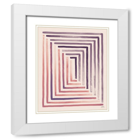 Red and Blue Sunset II White Modern Wood Framed Art Print with Double Matting by Marshall, Laura