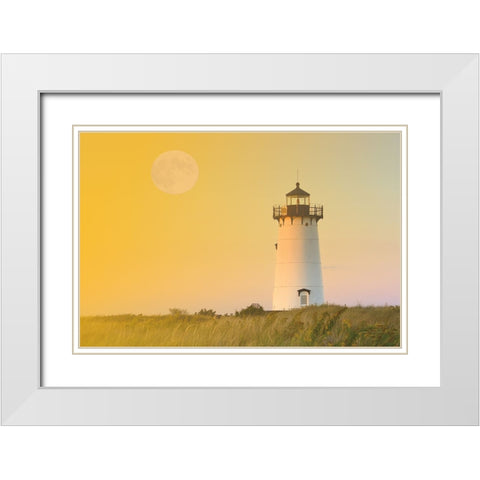 Moon over Marthas Vineyard Yellow White Modern Wood Framed Art Print with Double Matting by Gendreau, Katherine