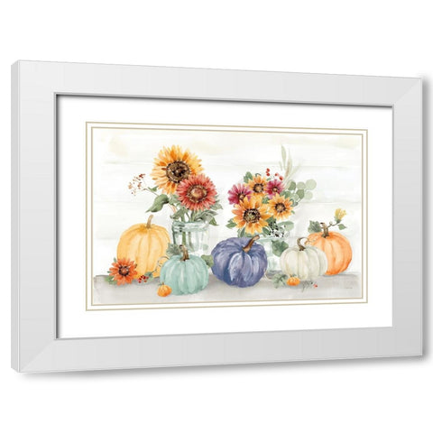 Autumn Ramble VI Navy White Modern Wood Framed Art Print with Double Matting by Pete, Katrina