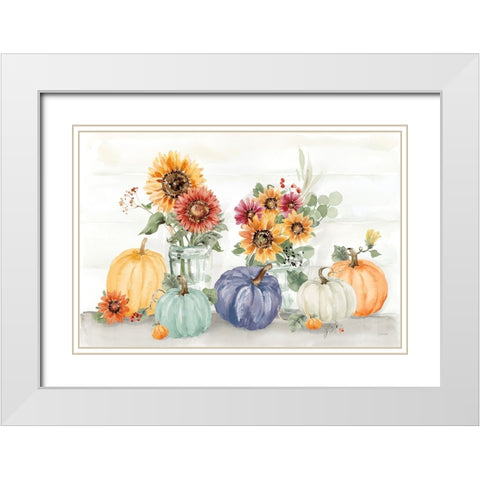 Autumn Ramble VI Navy White Modern Wood Framed Art Print with Double Matting by Pete, Katrina