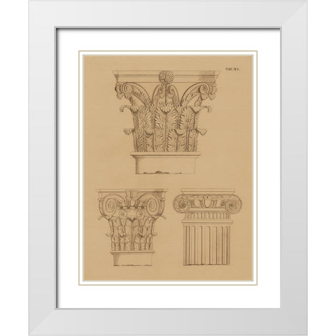 Italian Volute Dark White Modern Wood Framed Art Print with Double Matting by Wild Apple Portfolio