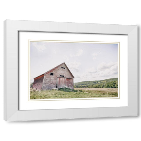 Barn With a View White Modern Wood Framed Art Print with Double Matting by Larson, Nathan