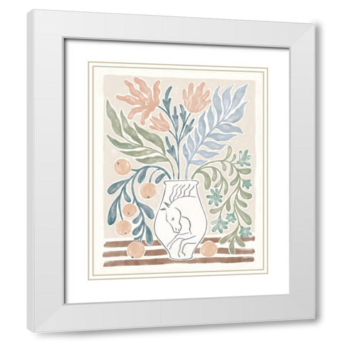 Cyprus V Neutral White Modern Wood Framed Art Print with Double Matting by Penner, Janelle