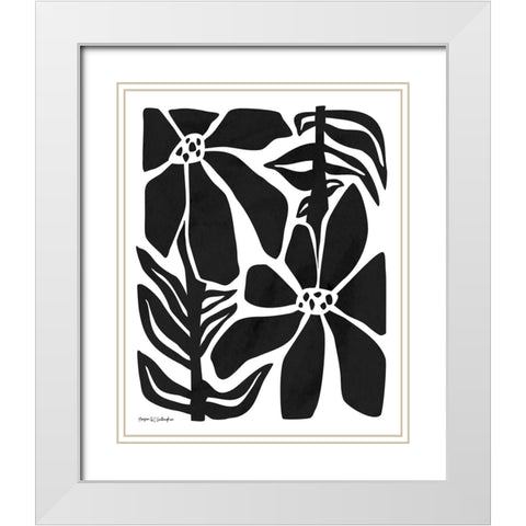Flower Power I BW White Modern Wood Framed Art Print with Double Matting by Gallagher, Megan