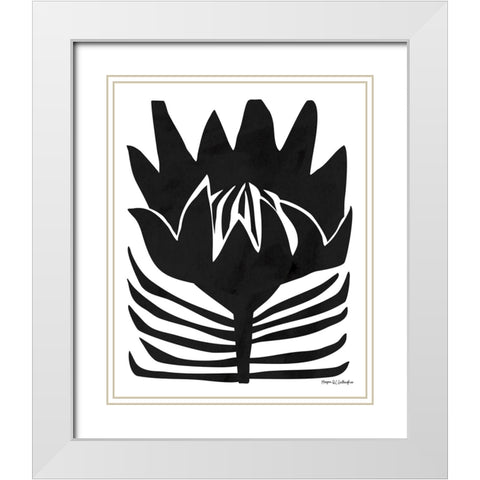 Flower Power II White Modern Wood Framed Art Print with Double Matting by Gallagher, Megan