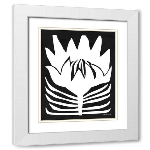 Flower Power II WB White Modern Wood Framed Art Print with Double Matting by Gallagher, Megan