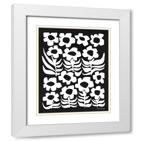 Flower Power III WB White Modern Wood Framed Art Print with Double Matting by Gallagher, Megan