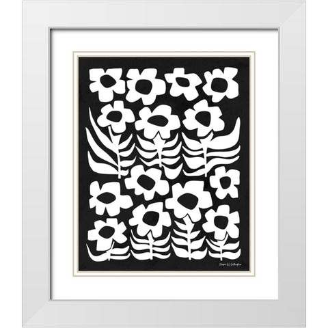 Flower Power III WB White Modern Wood Framed Art Print with Double Matting by Gallagher, Megan