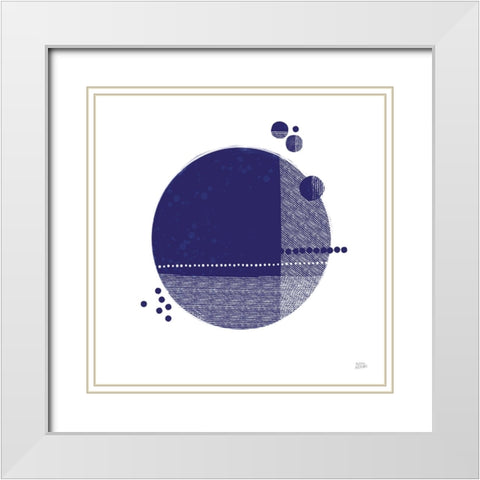 Tribeca II Indigo White Modern Wood Framed Art Print with Double Matting by Averinos, Melissa
