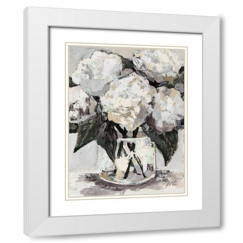 Beach House Bouquet Neutral White Modern Wood Framed Art Print with Double Matting by Vertentes, Jeanette