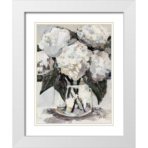Beach House Bouquet Neutral White Modern Wood Framed Art Print with Double Matting by Vertentes, Jeanette