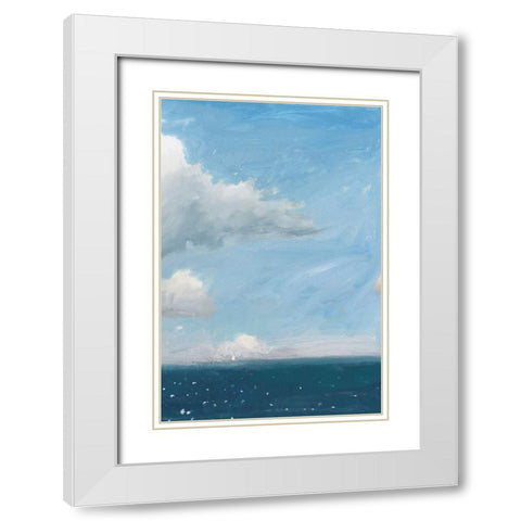 Open Sea Blue Crop White Modern Wood Framed Art Print with Double Matting by Wiens, James