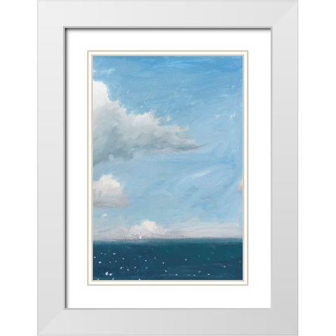 Open Sea Blue Crop White Modern Wood Framed Art Print with Double Matting by Wiens, James