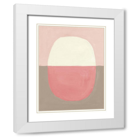 Encapsulate II Pink White Modern Wood Framed Art Print with Double Matting by Nai, Danhui