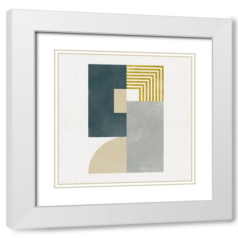 Deco Glam II Sq White Modern Wood Framed Art Print with Double Matting by Hershey, Moira