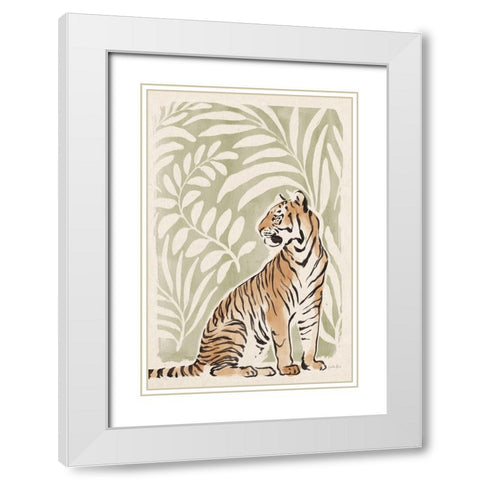 Jungle Cats II v2 White Modern Wood Framed Art Print with Double Matting by Penner, Janelle