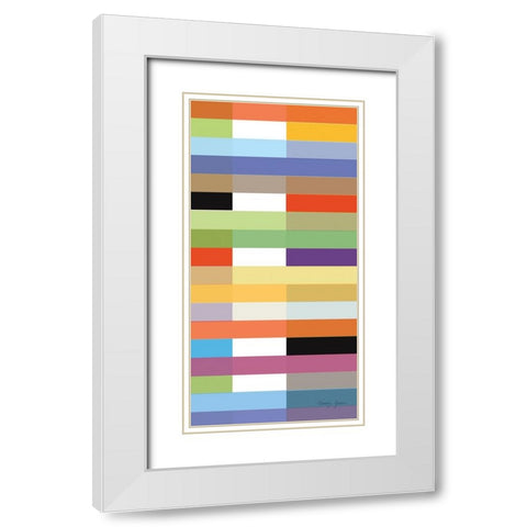 Party Time II Panel I White Modern Wood Framed Art Print with Double Matting by Green, Nancy
