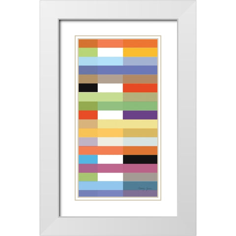 Party Time II Panel I White Modern Wood Framed Art Print with Double Matting by Green, Nancy