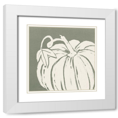 Autumn Tones VII Chalk Green White Modern Wood Framed Art Print with Double Matting by Tavoletti, Anne