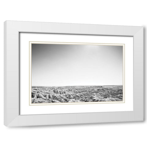 Badland Expanse White Modern Wood Framed Art Print with Double Matting by Larson, Nathan