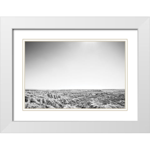 Badland Expanse White Modern Wood Framed Art Print with Double Matting by Larson, Nathan