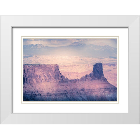 pinks White Modern Wood Framed Art Print with Double Matting by Larson, Nathan