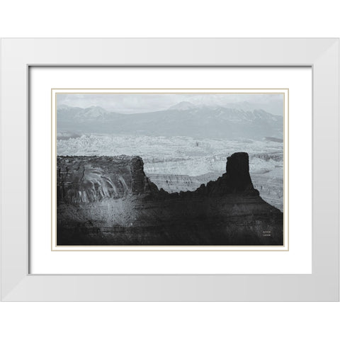 Southwest Sun BW White Modern Wood Framed Art Print with Double Matting by Larson, Nathan