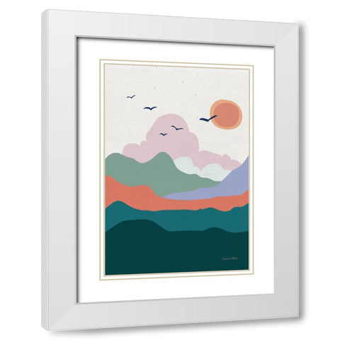 Hills and Valleys II v2 White Modern Wood Framed Art Print with Double Matting by Miller, Sara Zieve