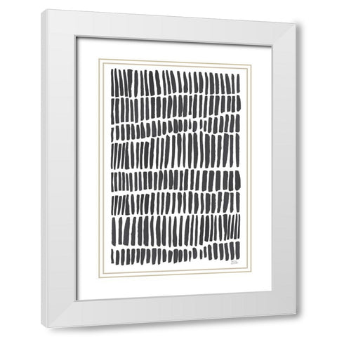Strokes of Luck White Modern Wood Framed Art Print with Double Matting by Averinos, Melissa