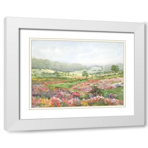 Field of Flowers White Modern Wood Framed Art Print with Double Matting by Wild Apple Portfolio