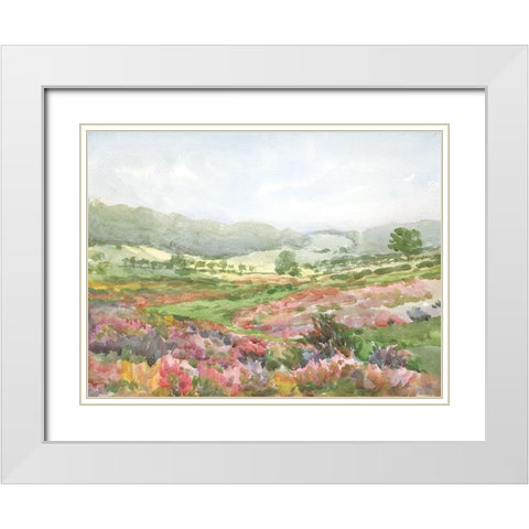 Field of Flowers White Modern Wood Framed Art Print with Double Matting by Wild Apple Portfolio