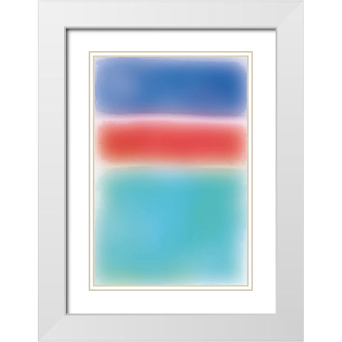 Ombre I White Modern Wood Framed Art Print with Double Matting by Wild Apple Portfolio